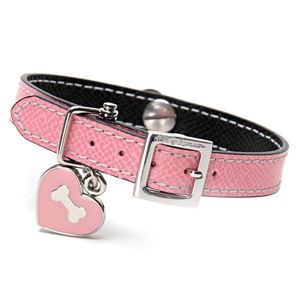 Pink leather deals collar