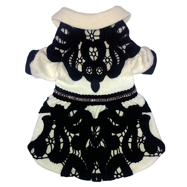 Cashmere & Black Lace Sweater Dress Cashmere & Black Lace Sweater Dress