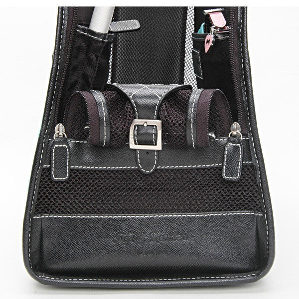 Pink & Black Leather Carrier - Fifi & Romeo
