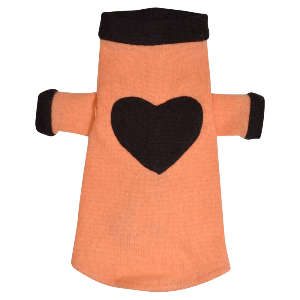 Heart Sweater - Orange & Brown