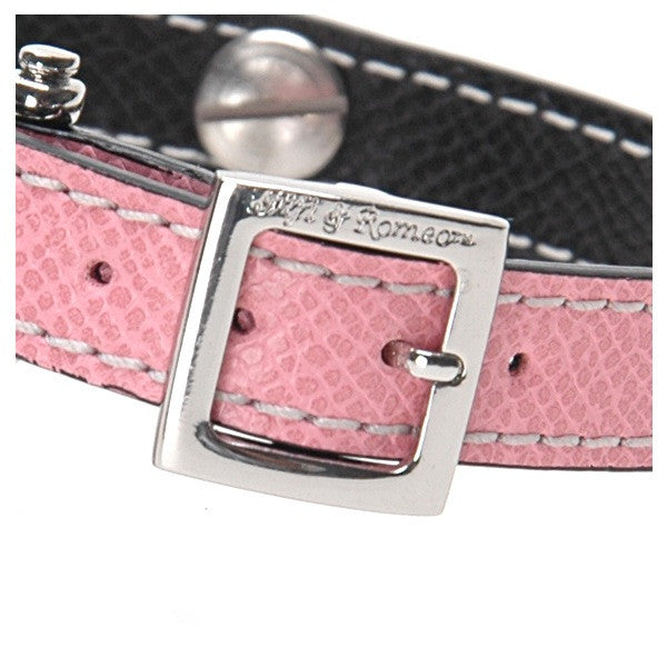 Pink & Black Leather Collar - Fifi & Romeo