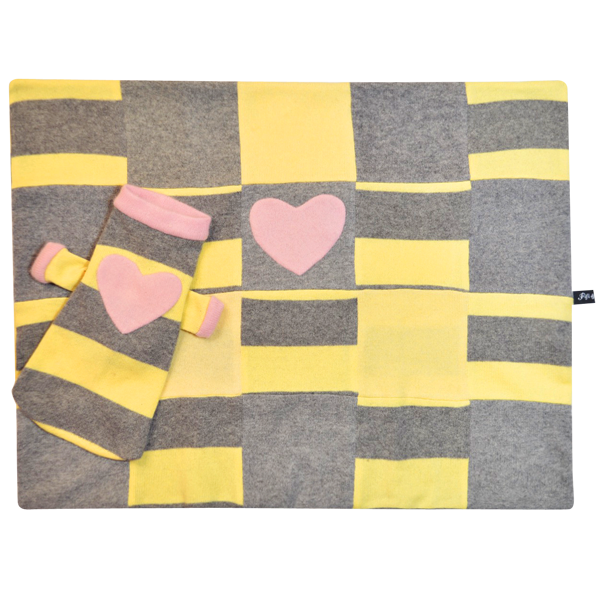 Yellow & Grey Heart Sweater - Fifi & Romeo