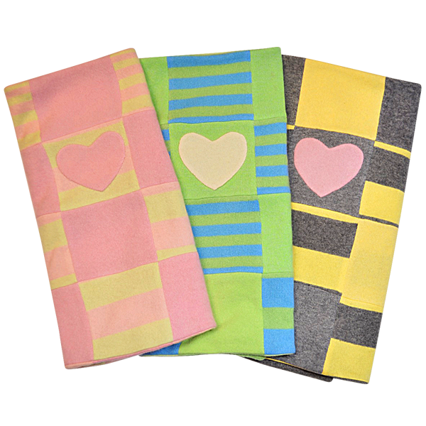 Yellow & Pink Heart Blanket - Fifi & Romeo